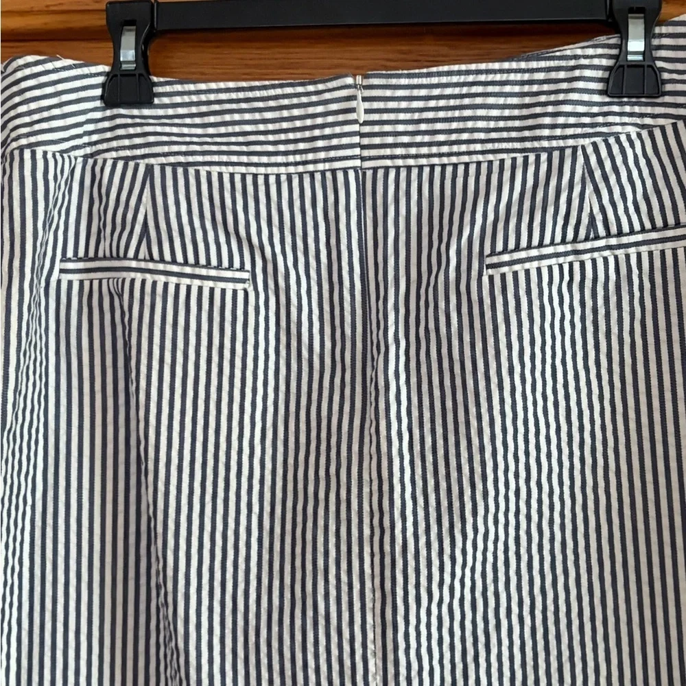 Elliott Lauren Navy & White Striped A-Line Skirt size 10